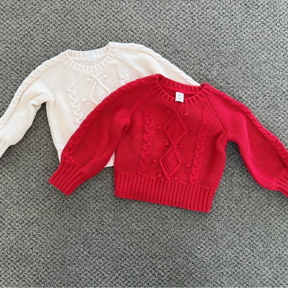 Baby GAP Cable Knit Sweaters - 2 years